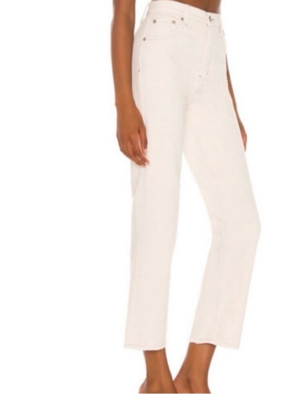 Pistola Revolve Cassie Crop Wide Leg Jeans in Adobe Cream, Womens Size 27